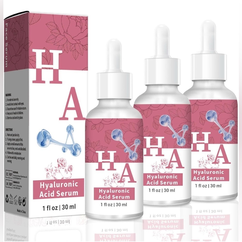 NWT-2.3% Hyaluronic Acid Serum w/ 5% Rosa Rugosa Flower Water (3 Pk 1fl.oz/30ml)